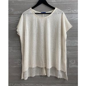 Sweet Claire ivory open knit top NWOT